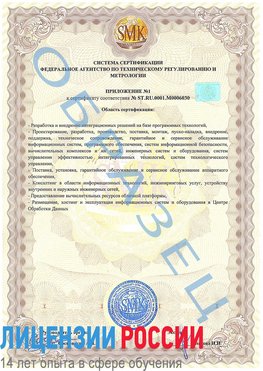 Образец сертификата соответствия (приложение) Старый Оскол Сертификат ISO 27001