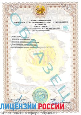 Образец сертификата соответствия (приложение) Старый Оскол Сертификат ISO 14001