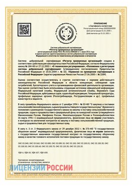 Приложение к сертификату для ИП Старый Оскол Сертификат СТО 03.080.02033720.1-2020